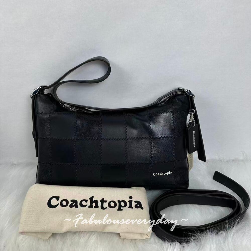 Coach Coachtopia Alter/Ego Slouchy Shoulder Bag Silver/Black CGQ18 NWT
